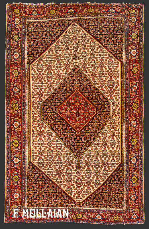 Tappeto Persiano Antico Ordito Seta Senneh n°:1272192